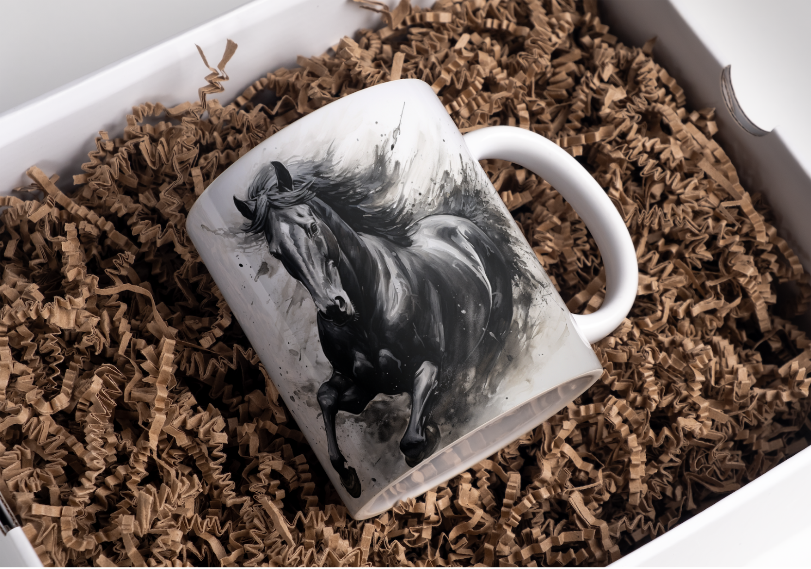 Mok - Paard zwart in actie