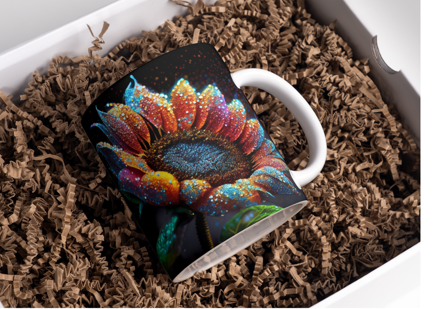 Mok Glitter zonnebloem