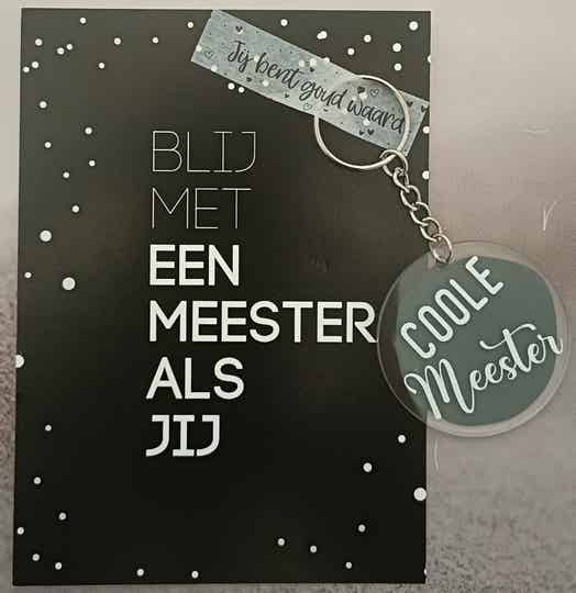 Wenskaart met sleutelhanger