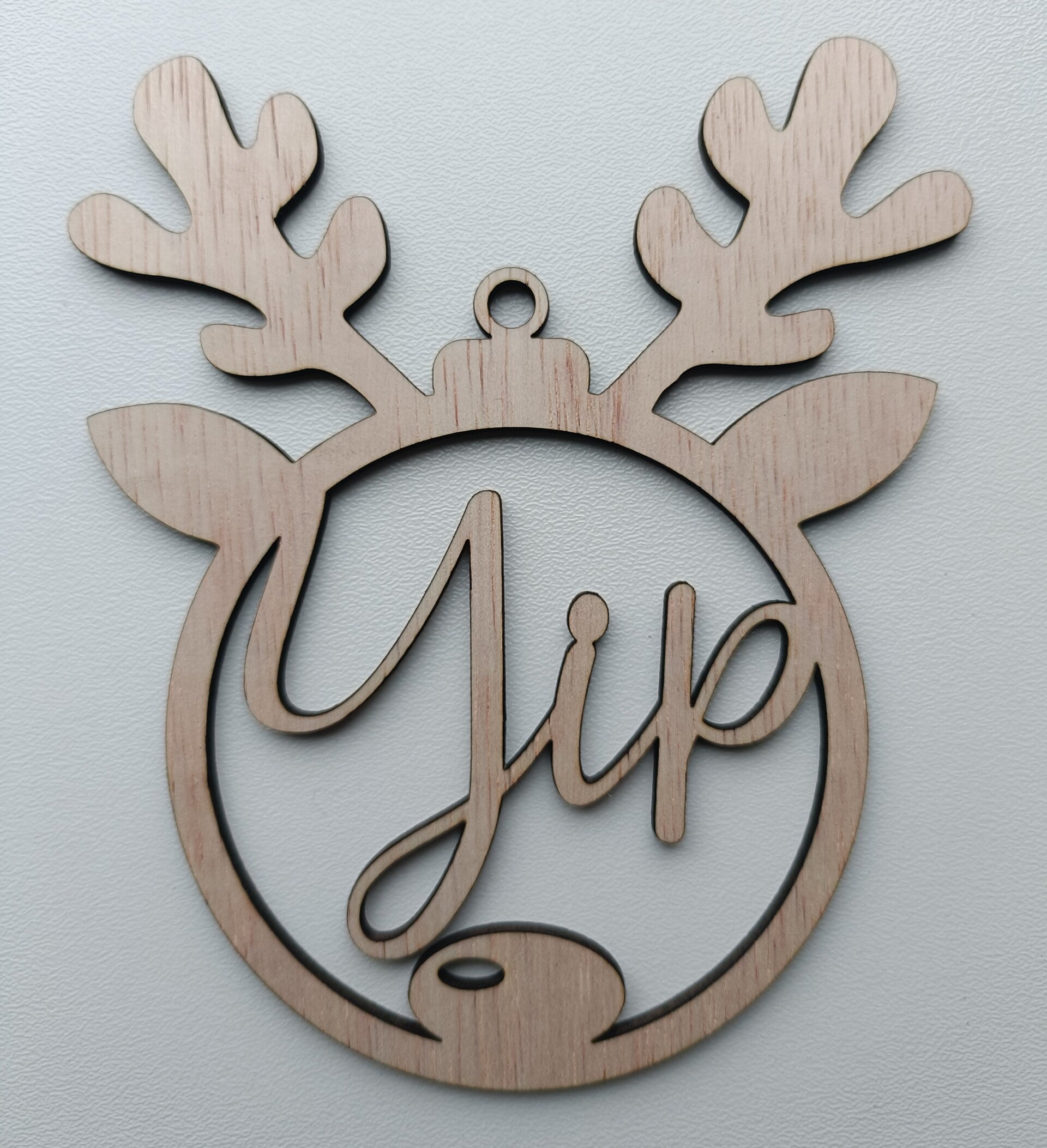 Kersthanger rendierhoofd met naam