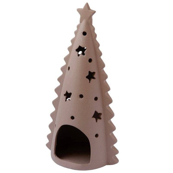 Waxinelichtje kerstboom bruin