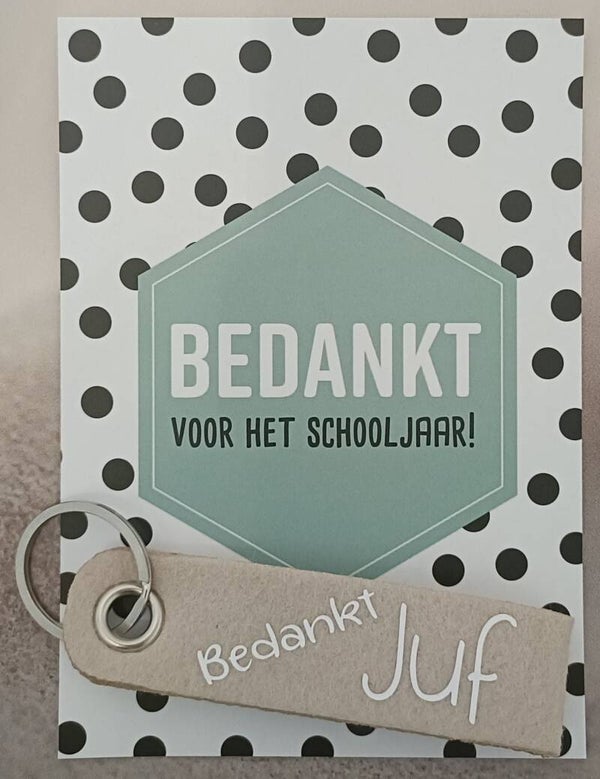 Wenskaart met sleutelhanger