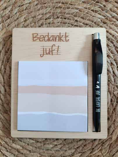 Notitieblokhouder juf of meester