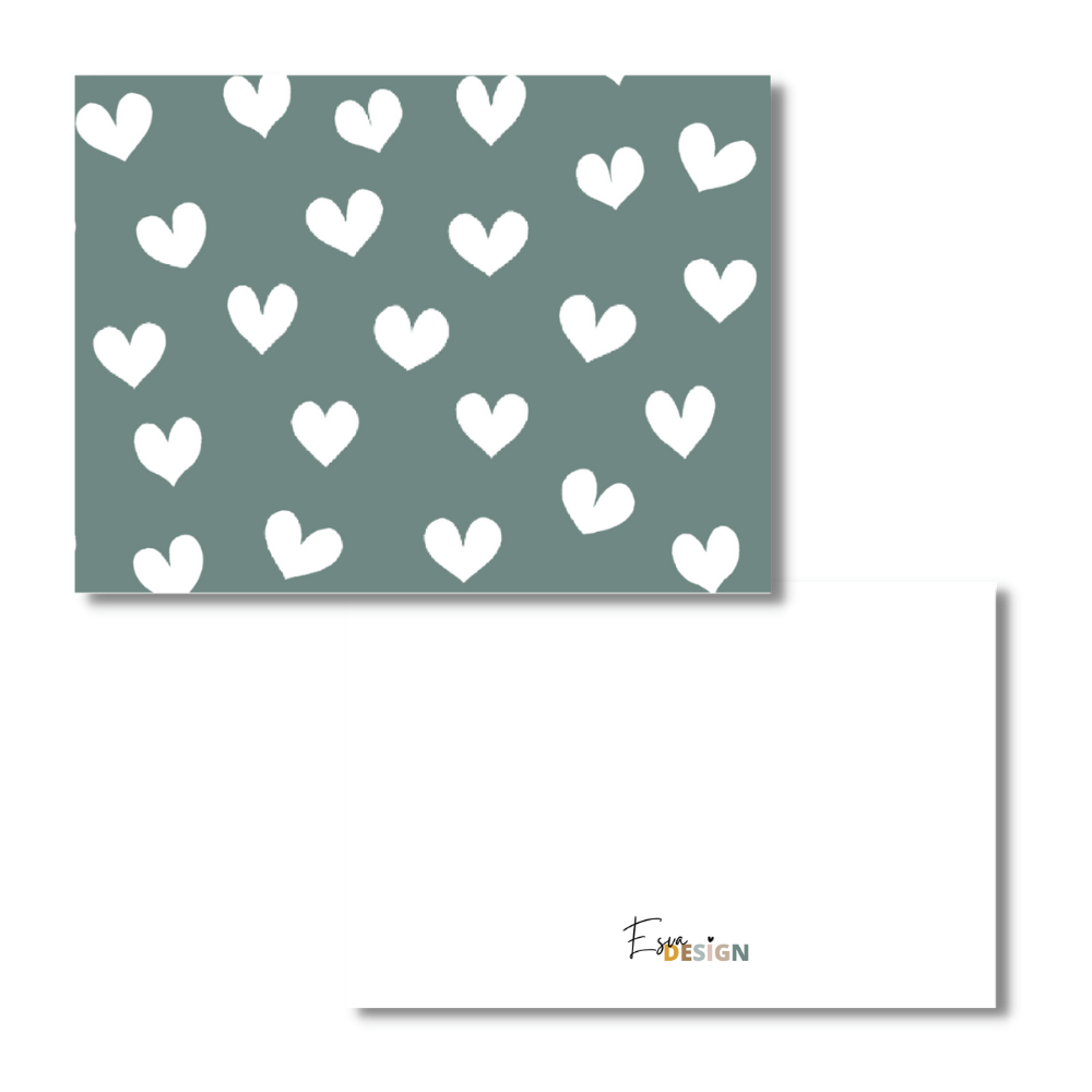 Hartjes petrol groen