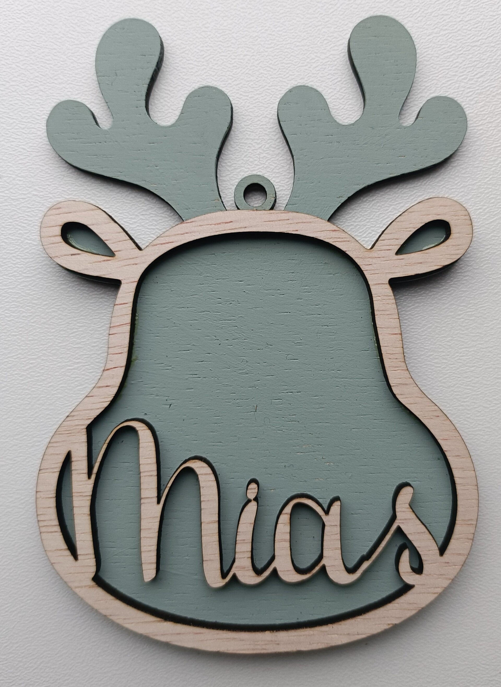 Kersthanger rendier met naam