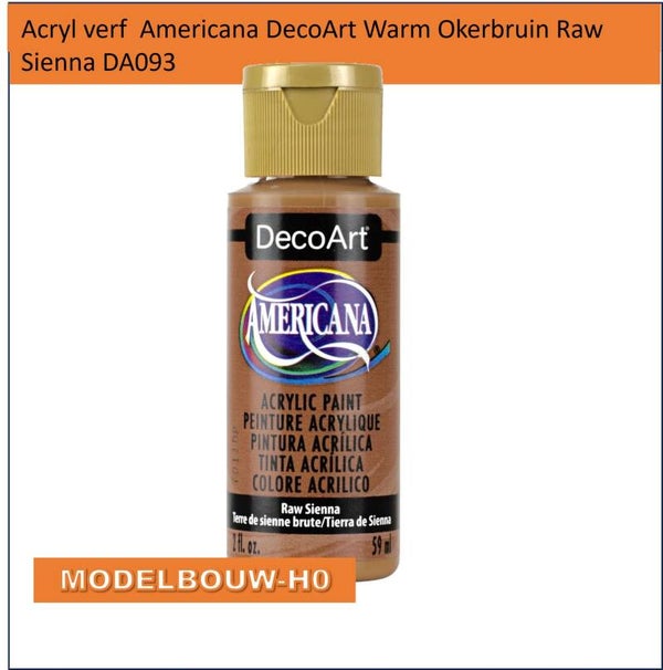 Acryl verf  Americana DecoArt Okerbruin Raw Sienna DAO93