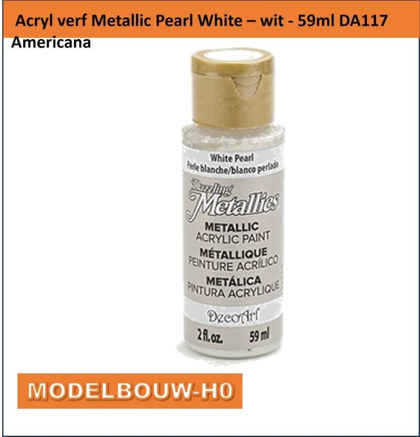 Acryl verf Metallic Pearl White – wit - 59ml DA117