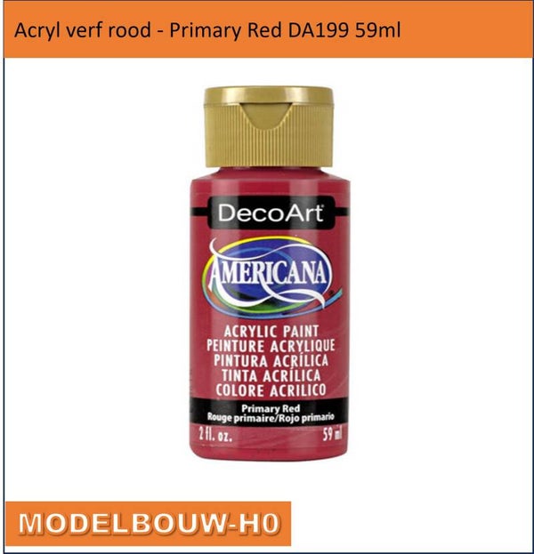 Acryl verf rood - Primary Red DA199 59ml