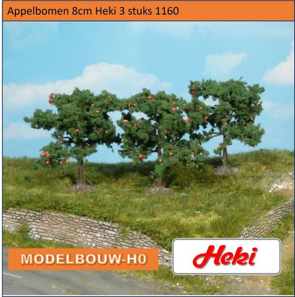 Appelbomen 8 cm 3 stuks Heki Modelbouw 1160