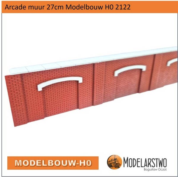 Arcademuur H0 lasercut karton 27cm  no 2122