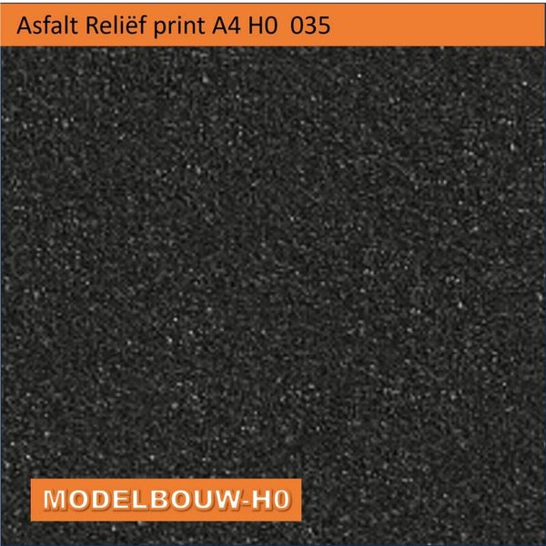 Asfalt zwart Reliëf print A4 H0 035