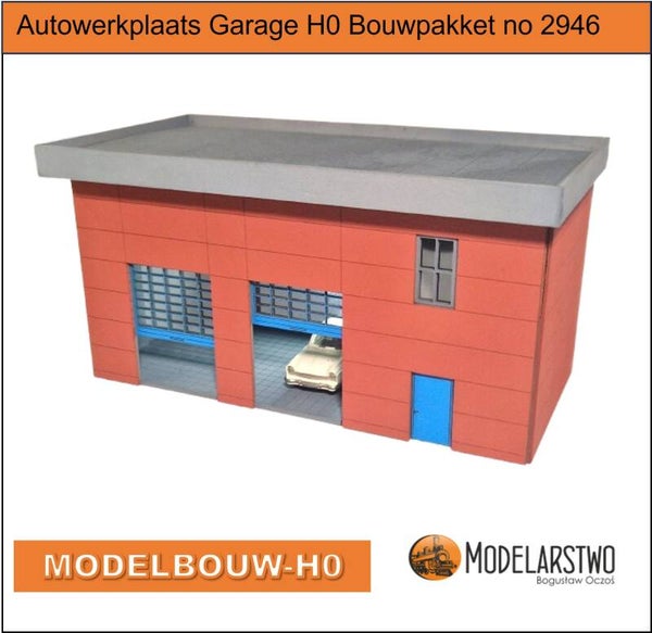 Autowerkplaats Garage H0 Bouwpakket no 2946