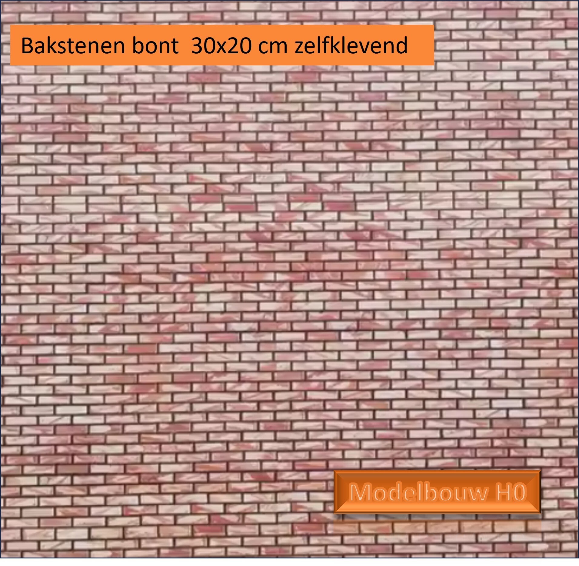 Bakstenen bont  zelfklevend pvc Modelbouw H0 - no14