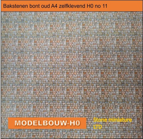 Bakstenen bont oud A4 zelfklevend H0 no 11