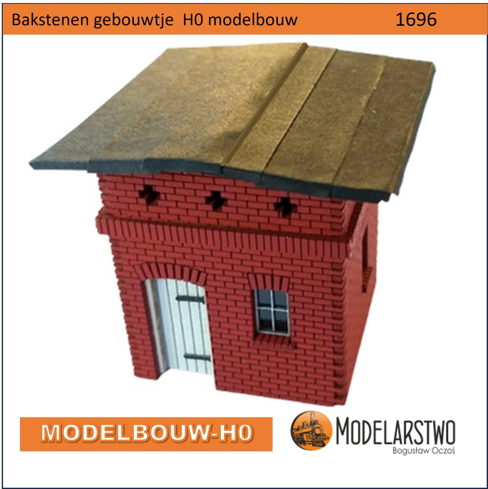 Bakstenen schuur met zolder H0 lasergesneden karton 1696