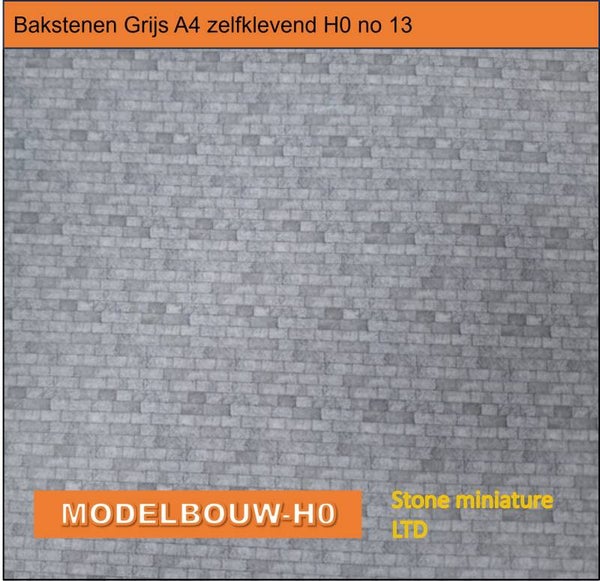 Bakstenen Grijs A4 zelfklevend H0 no 13