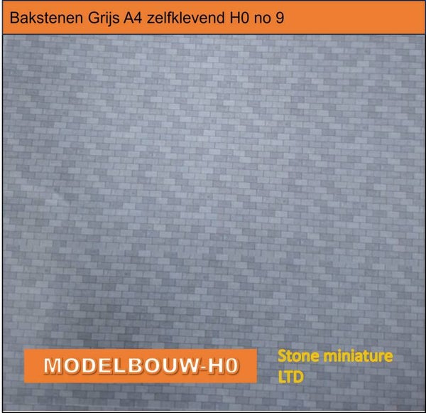Bakstenen Grijs A4 zelfklevend H0 no 9