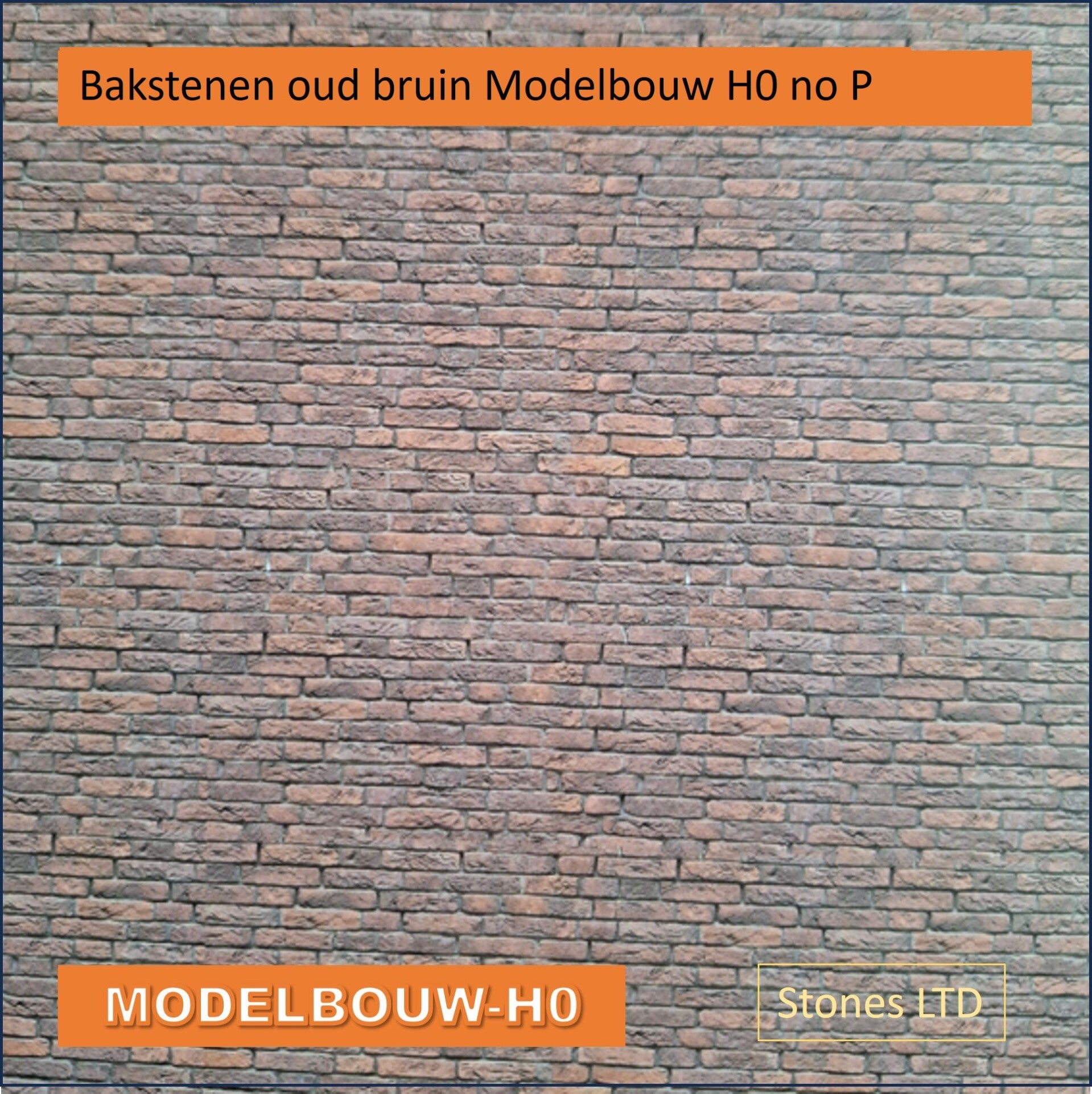 Bakstenen oudbruin zelfklevend pvc Modelbouw H0 no 7