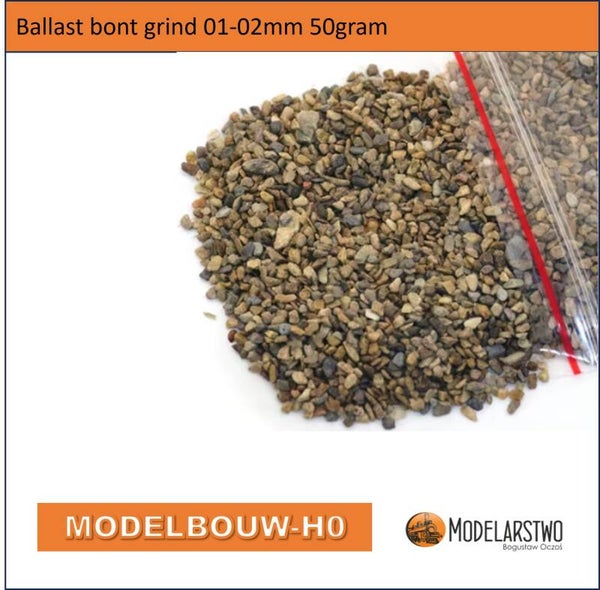 Ballast bont grind 01-02mm 50gram