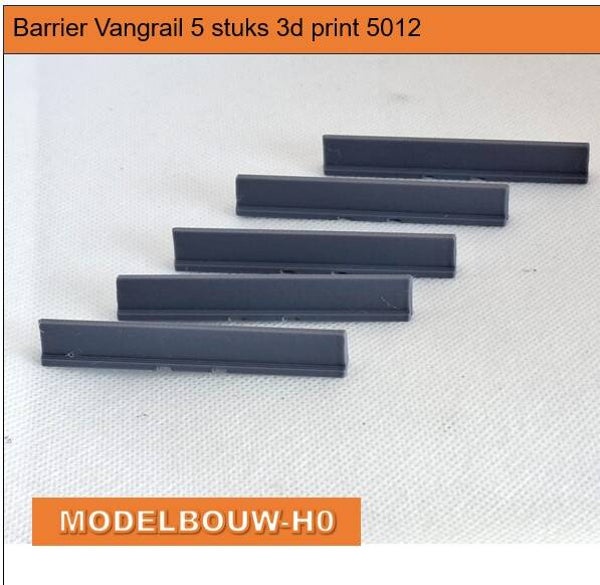 Barrier Vangrail 5 stuks Grijs 3d geprint 5012
