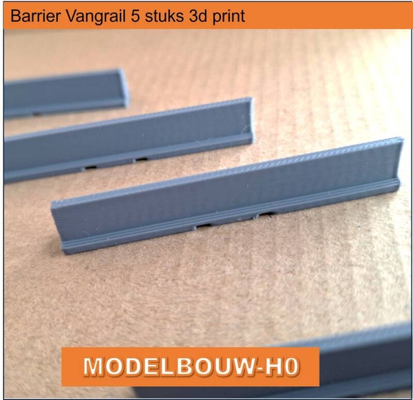 Barrier Vangrail 5 stuks Grijs 3d geprint