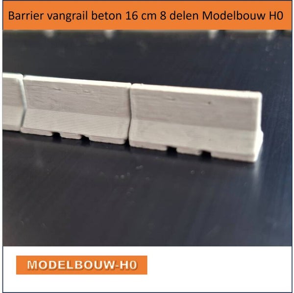 Barrier vangrail beton 16 cm 8 delen Modelbouw H0