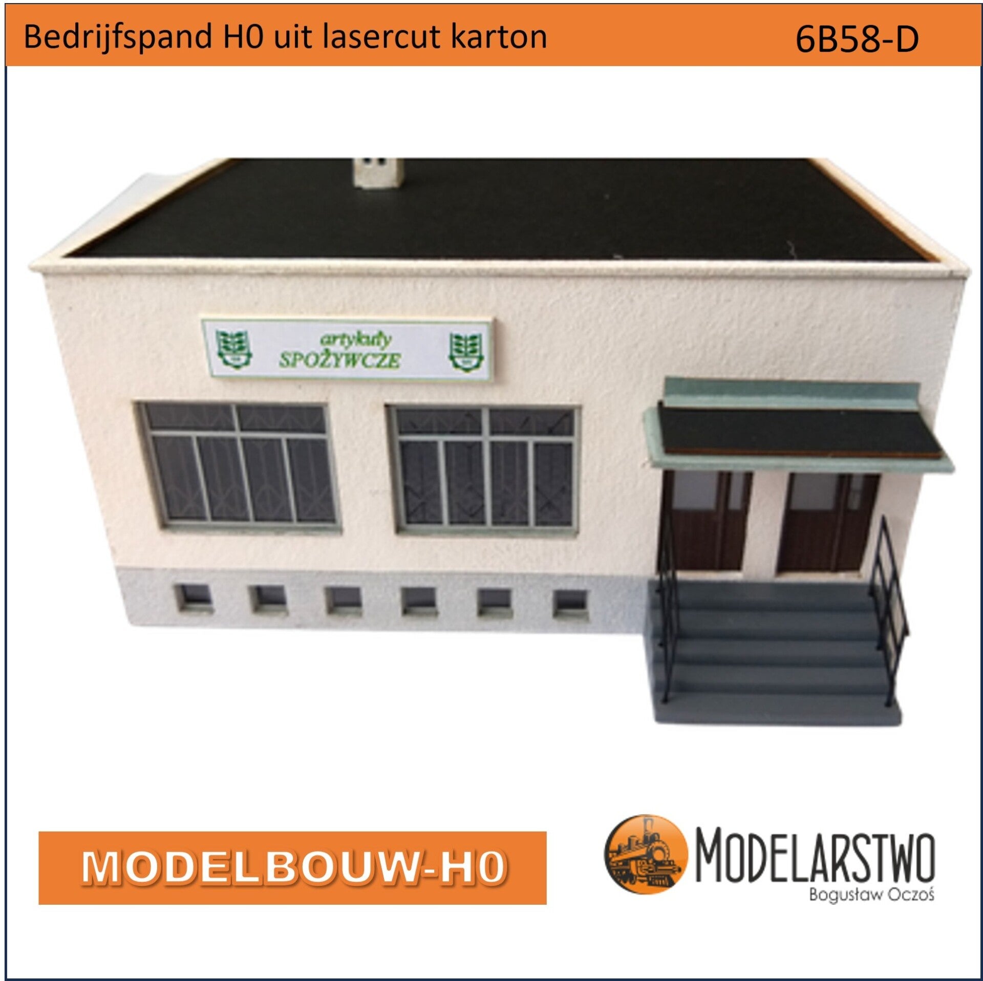 Bedrijfspand H0 lasercut karton 6B58