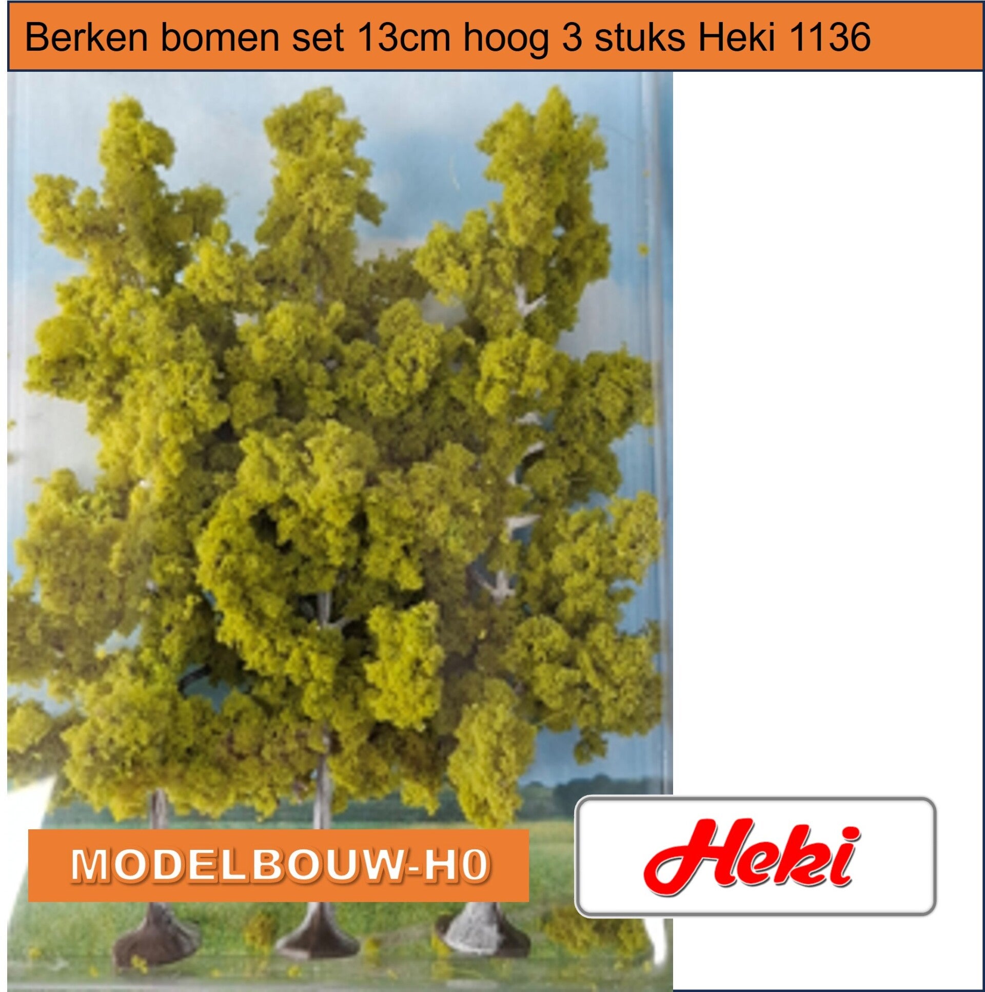 Berken bomen set 13cm hoog 3 stuks Heki 1136