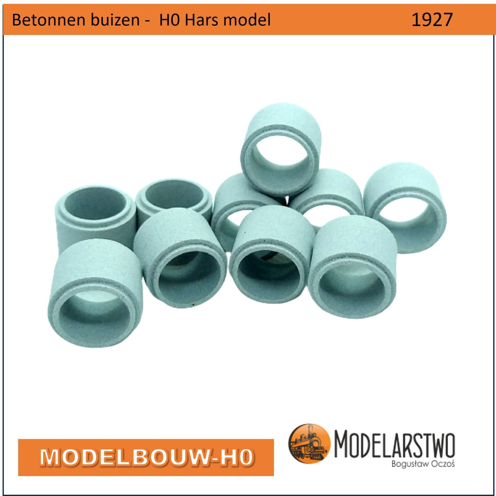 Betonnen buizen - Rioolbuizen 10 stuks  H0 Hars model 1927