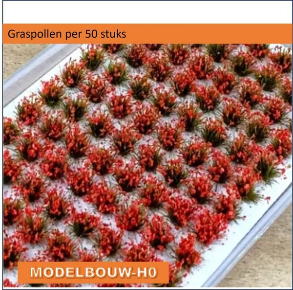 bloempollen rood 50 stuks klein 6mm x 4mm breed