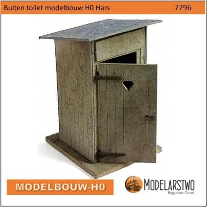 Buitentoilet - het huisje -  H0 Modelbouw  Bouwpakket 7796