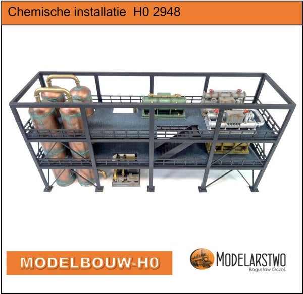 Chemische installatie raffinaderij H0 van Hars en Laser gesneden Karton 2948