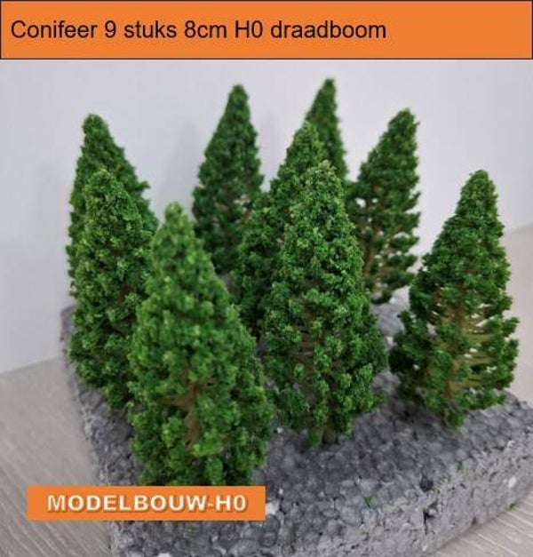 Coniferen 9 stuks 8 cm met steekstam