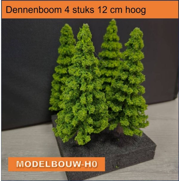 Dennenboom 12 cm hoog set van 4 stuks