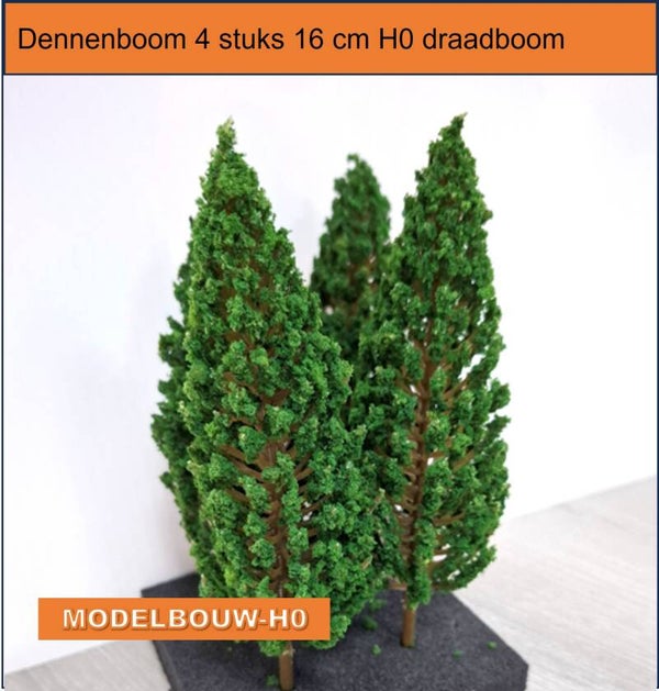 Dennenboen 4 stuks 16 cm hoog