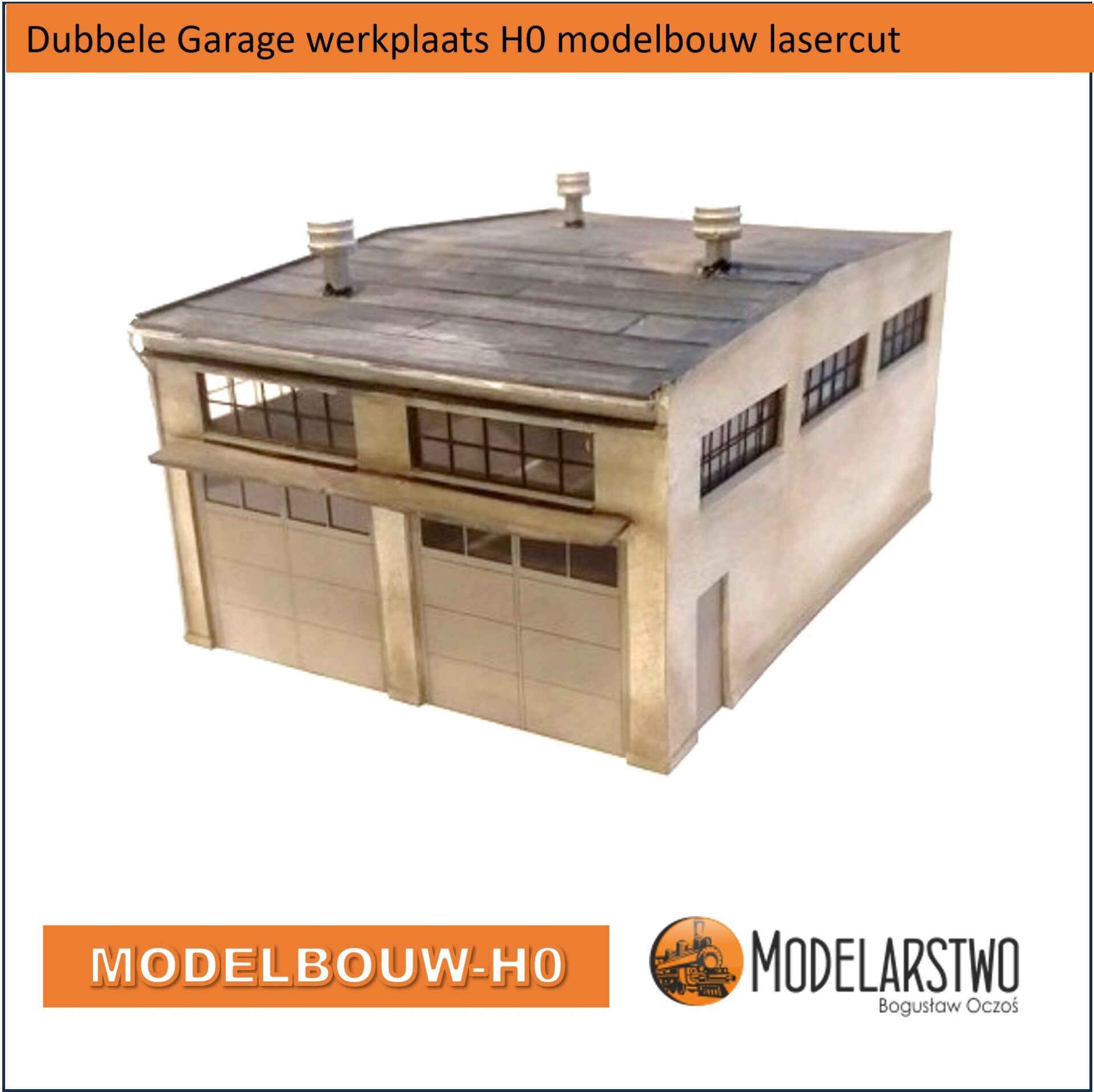 Garage autowerkplaats dubbel  H0 lasercut karton 7E4C