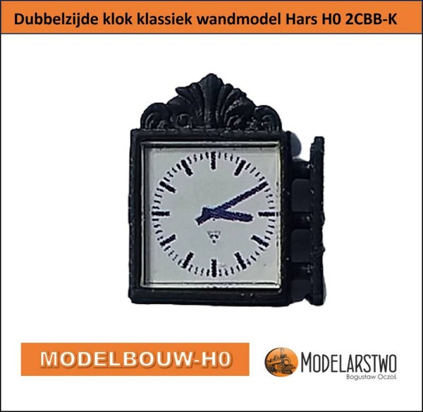 Dubbelzijde klok klassiek wandmodel Hars H0 2CBB-K