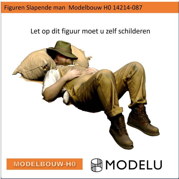 slapende man 3D geprint (14214) | H0 figuren (1:87)