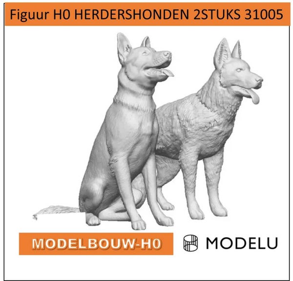 Duitse herders 3D geprint (31005) | H0 figuren (1:87)