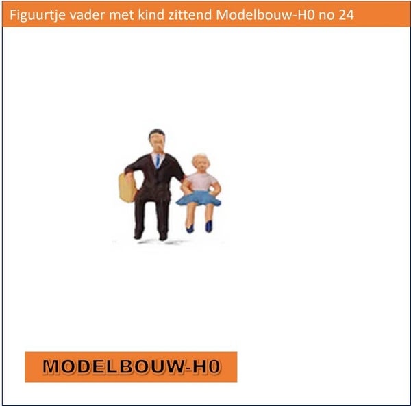 Figuurtje vader met kind zittend Modelbouw-H0 no 24