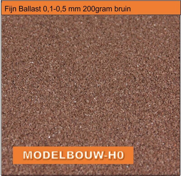 Fijn Ballast 0,1 - 0,5 mm 200gram bruin