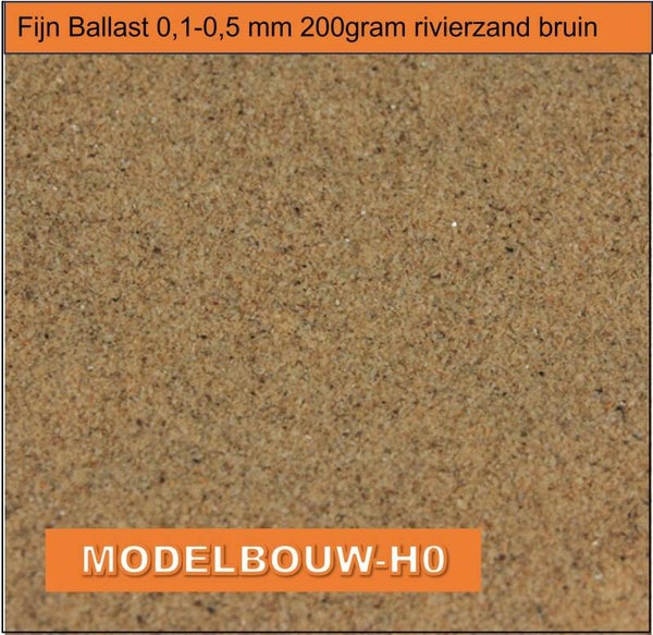 Fijn Ballast 0,1 - 0,5 mm 200gram rivierzand bruin