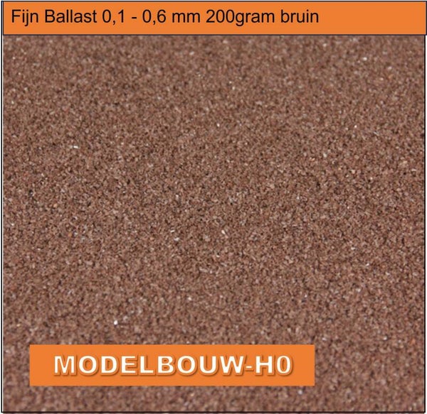Fijn Ballast 0,1 - 0,6 mm 200gram bruin
