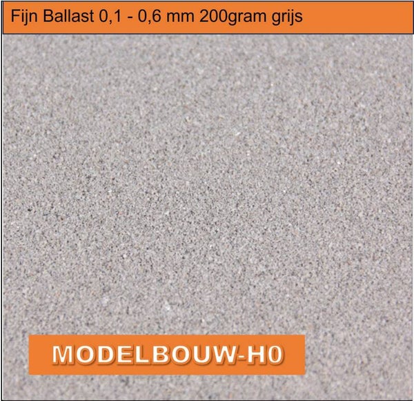 Fijn Ballast 0,1 - 0,6 mm 200gram grijs