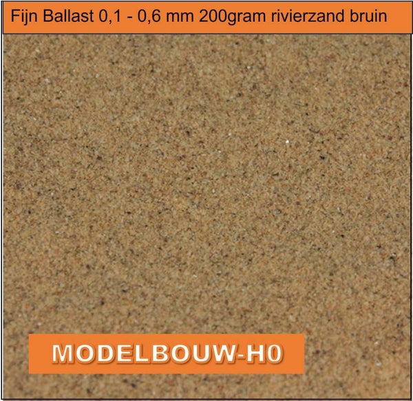Fijn Ballast 0,1 - 0,6 mm 200gram rivierzand bruin