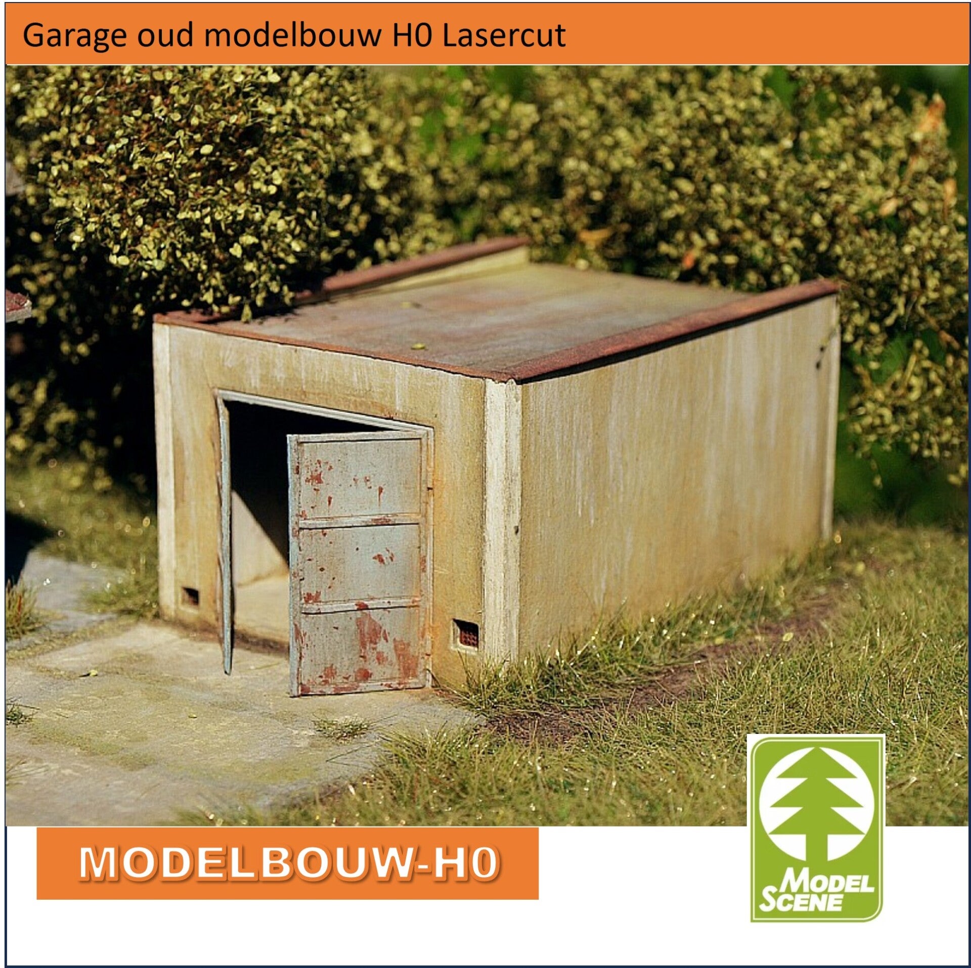 Garage oud  Modelbouw H0 lasercut karton 98509