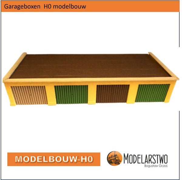 Garageboxen 4 stuks H0 lasercut karton