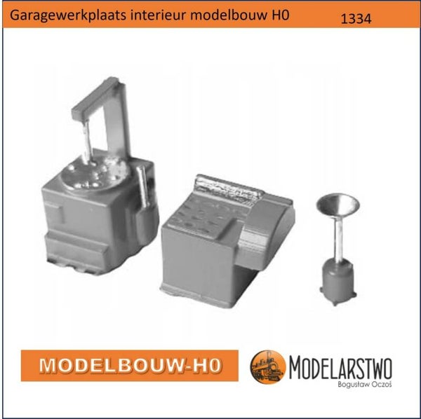 Garagewerkplaats interieur modelbouw H0 1334