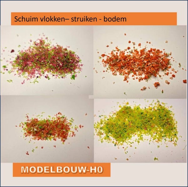 Gewas - bloemen set van 4 kleuren rood-paars-rose-geel