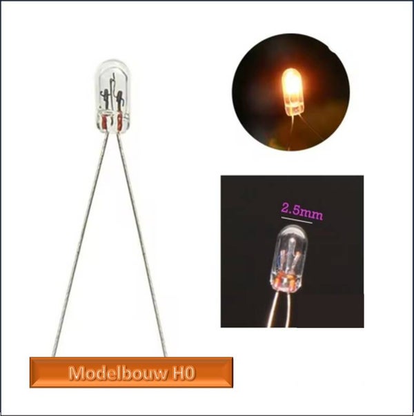 Gloeilampje Rijstkorrellampjes 2,5mm warmwit 40mA